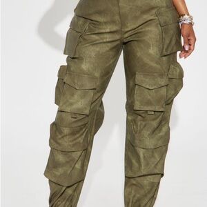 Fashion Nova Olive Utility Cargo Pants